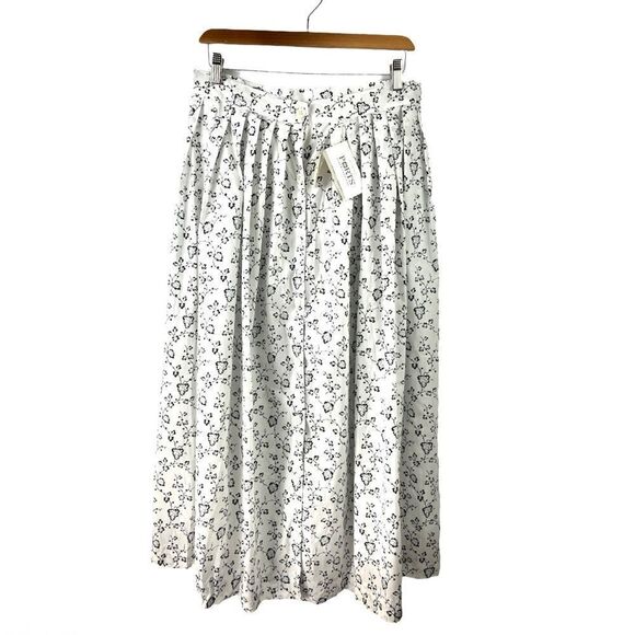 Nwt Deadstock Vintage Ports International White Floral Skirt Size 14 (L) - Picture 2 of 6